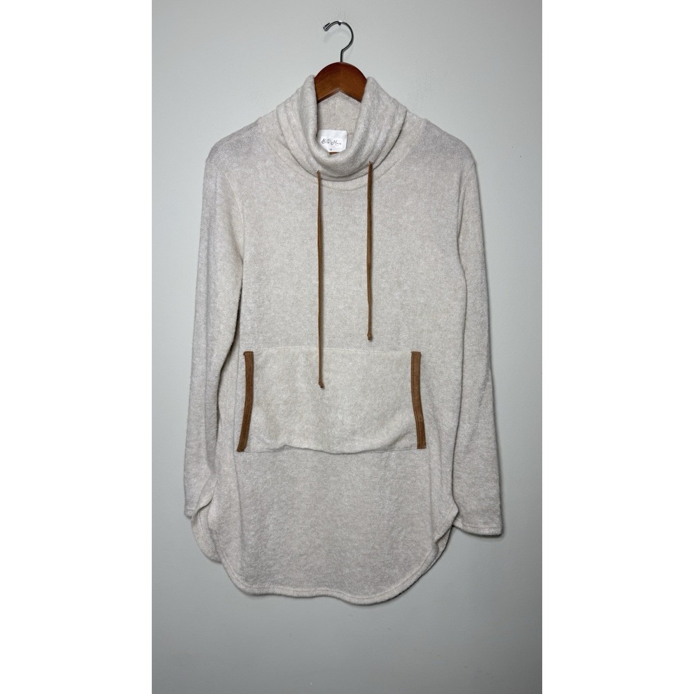 Ella Mara Woman M Cowl Neck Sweater Angora Blend Cozycore  Boho Knit Tunic Beige